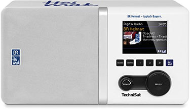 TechniSat DIGITRADIO 300 BR Heimat Edition - DAB Radio (DAB+, UKW, BR Heimat Direktwahltaste, Farbdisplay, Equalizer, Bassreflextube, Wecker, AUXin , Audio-Ausgang, Kopfhörerbuchse, 5 Watt RMS) weiß im Sale